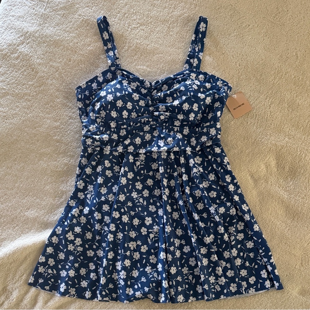 NWT BloomChic Blue Floral Swim Dress